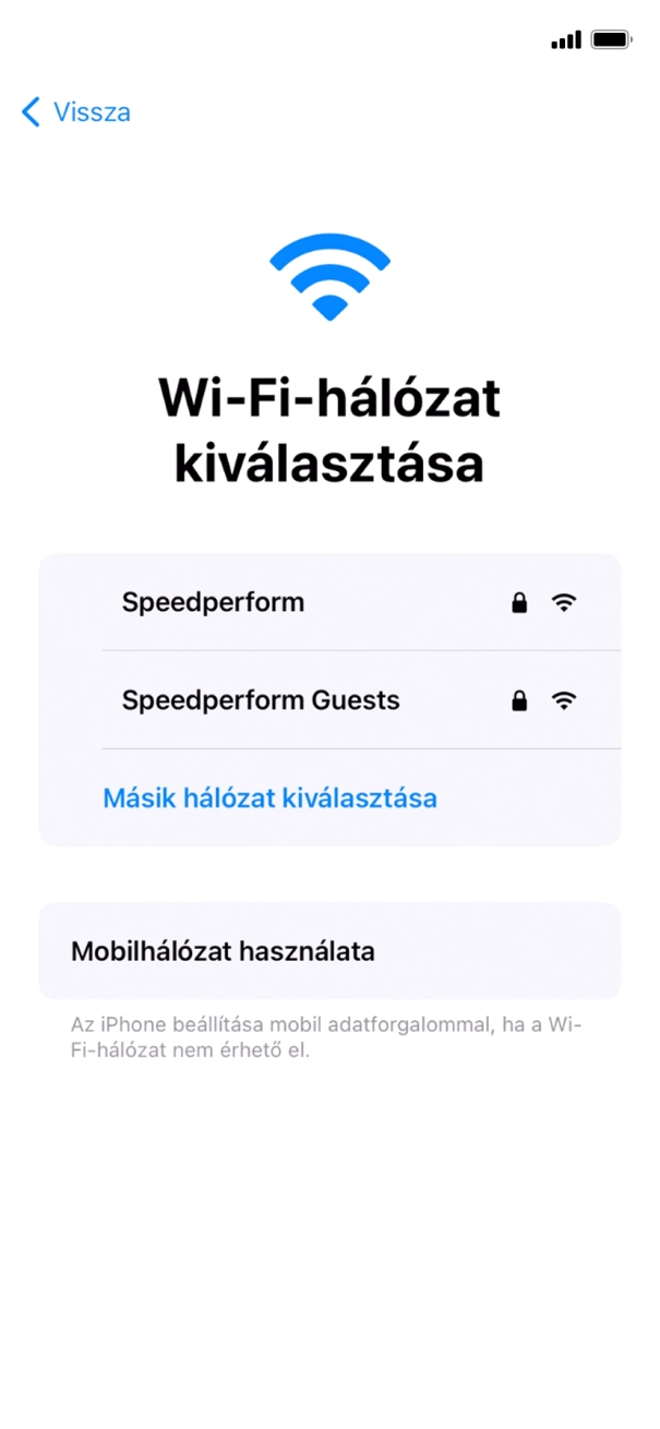 Válaszd ki a kívánt Wi-Fi hálózatot.
