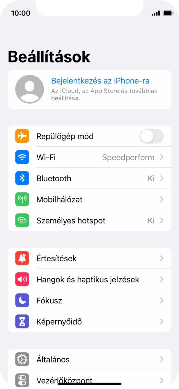 Válaszd a Bejelentkezés az iPhone-ra lehetőséget.
