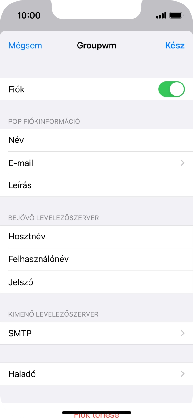 Válaszd az SMTP lehetőséget.