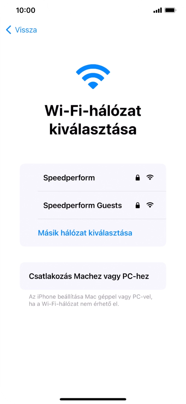 Válaszd ki a kívánt Wi-Fi hálózatot.