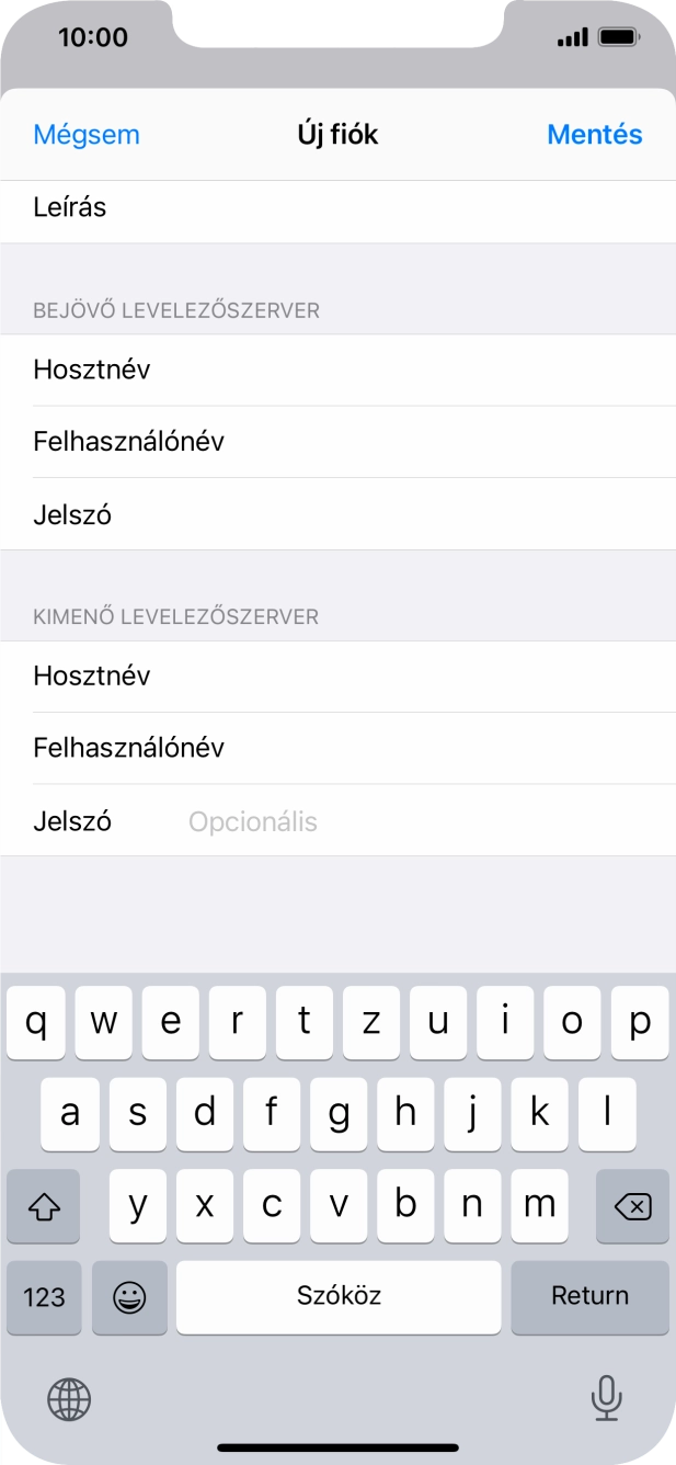 Kattints a Jelszó mezőre, és írd be az e-mail-fiókodhoz tartozó jelszót.
