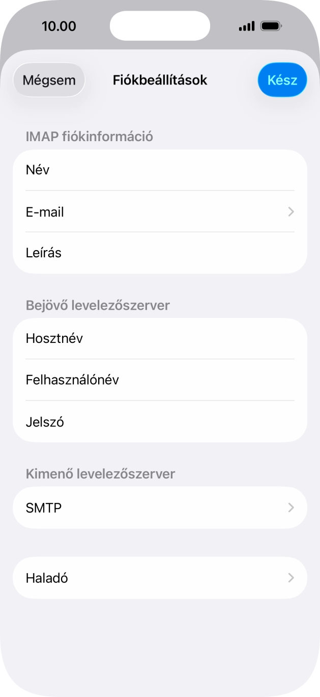 Válaszd az SMTP lehetőséget.