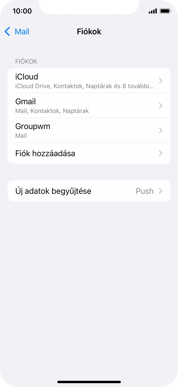 Kattints az imént létrehozott e-mail-fiók nevére.