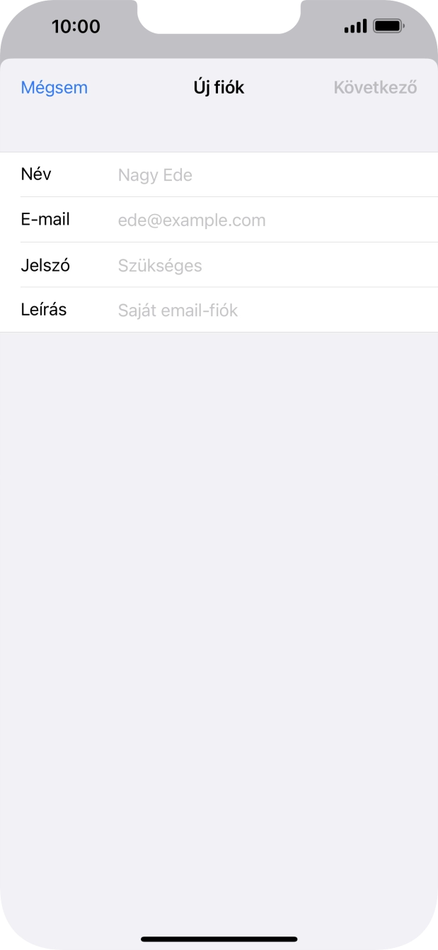 Kattints a Név mezőre, és írd be a kívánt küldőnevet.