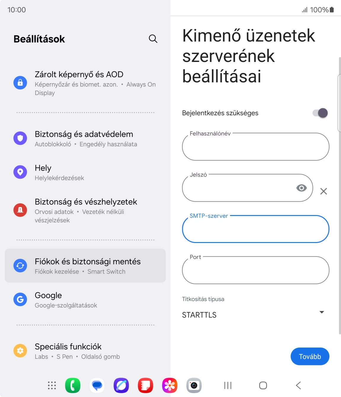 Kattints a „Port” alatti mezőre, és írd be a következőt: 993.