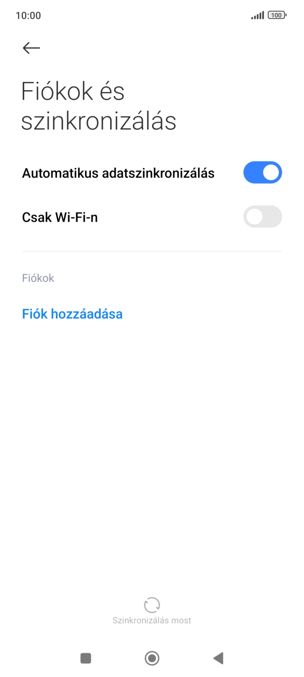 Válaszd a Fiók hozzáadása lehetőséget.