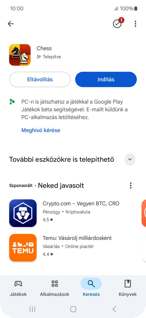 A befejezéshez, és ahhoz, hogy visszatérhess a főképernyőhöz, nyomd meg a főgombot.