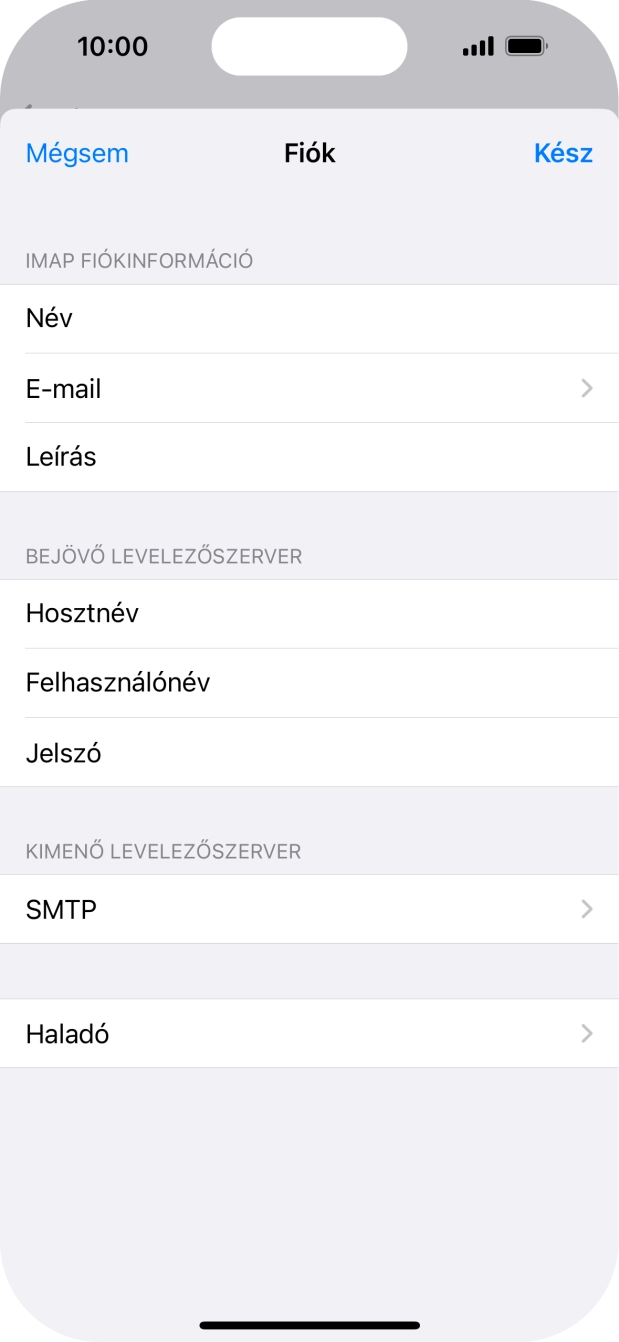 Válaszd az SMTP lehetőséget.