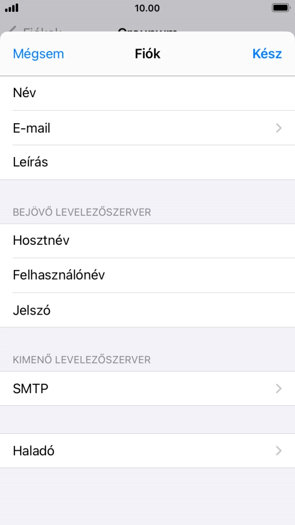 Válaszd az SMTP lehetőséget.