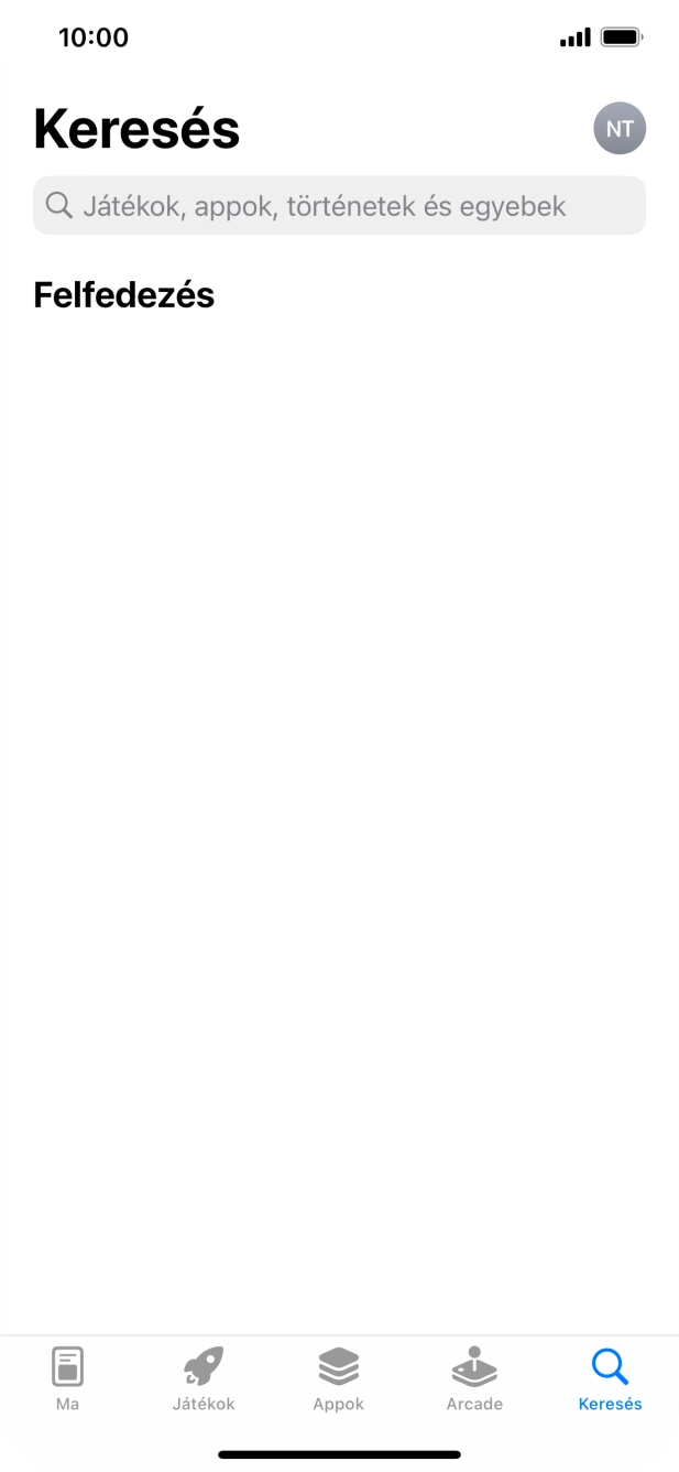 Kattints a keresés mezőre, és írd be a keresett alkalmazás nevét vagy tárgykörét.