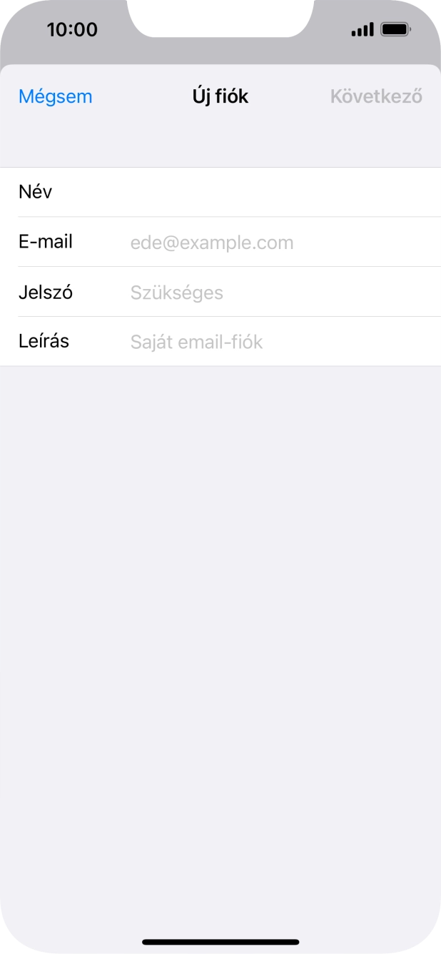 Kattints az E-mail mezőre, és írd be az e-mail címedet.