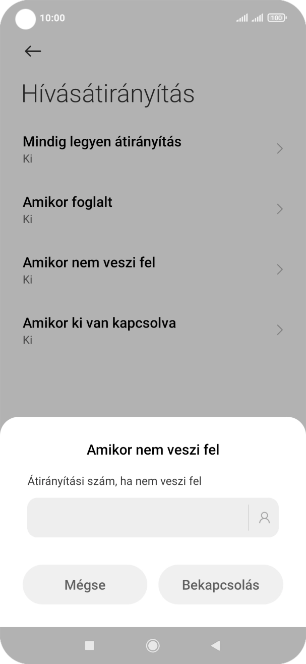 Írd be azt, hogy +36709090999, és válaszd a Bekapcsolás lehetőséget.