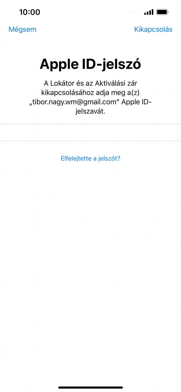 Válaszd a Kikapcsolás lehetőséget.