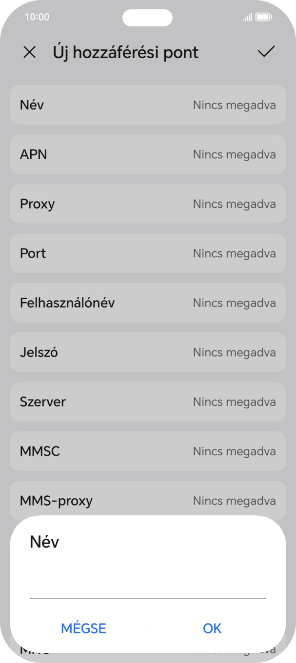 Írd be azt, hogy One Internet, és válaszd az OK lehetőséget.