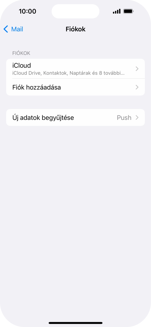 Válaszd a Fiók hozzáadása lehetőséget.