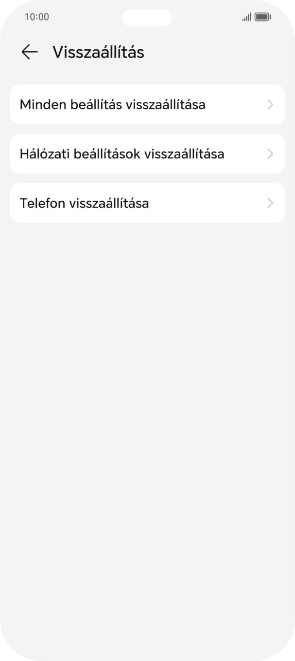 Válaszd a Telefon visszaállítása lehetőséget. Válaszd a Telefon visszaállítása lehetőséget.