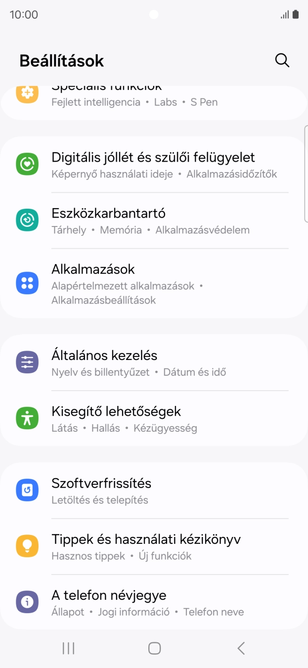 Válaszd az Általános kezelés lehetőséget.