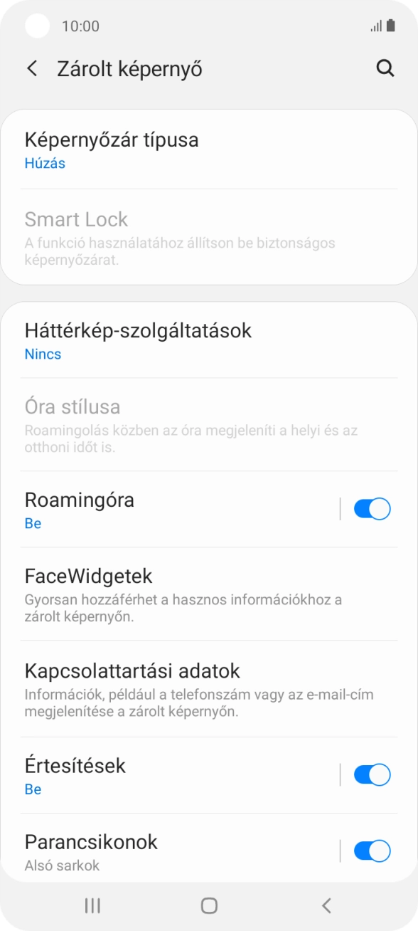 Válaszd a Képernyőzár típusa lehetőséget. Válaszd a Képernyőzár típusa lehetőséget.