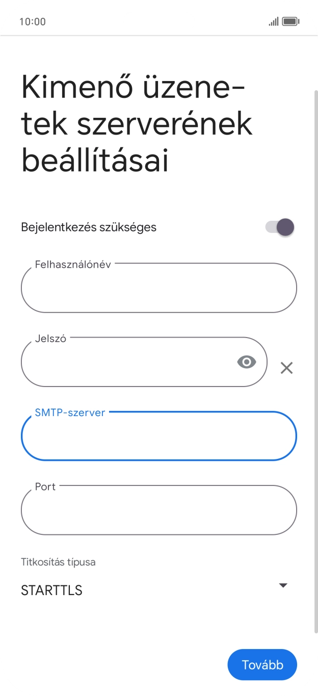 Kattints a „Port” alatti mezőre, és írd be a következőt: 587.
