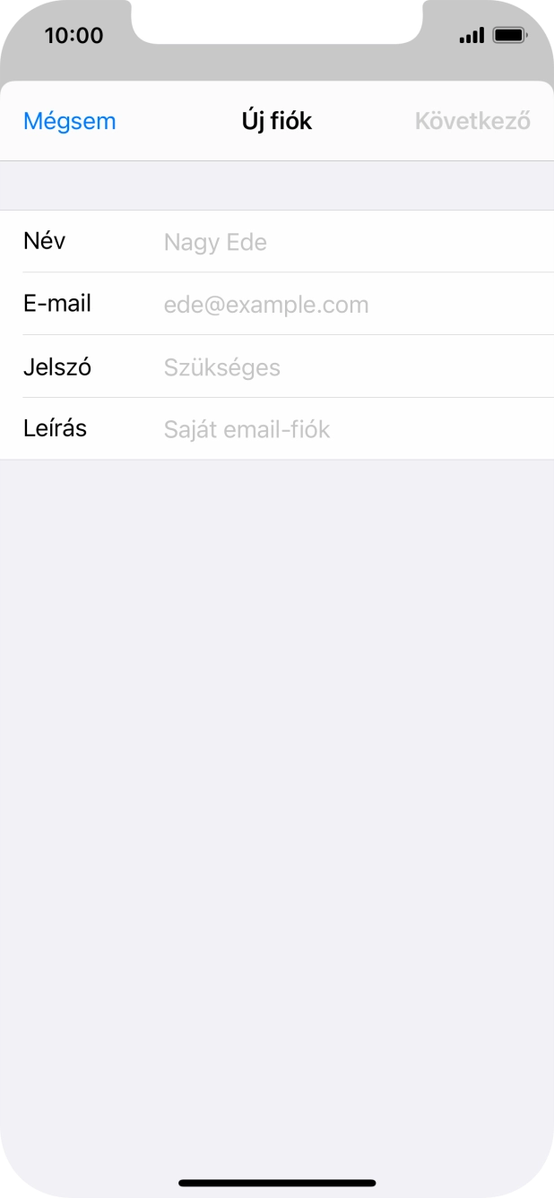 Kattints a Név mezőre, és írd be a kívánt küldőnevet.