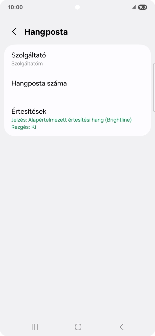 Válaszd a Hangposta száma lehetőséget.