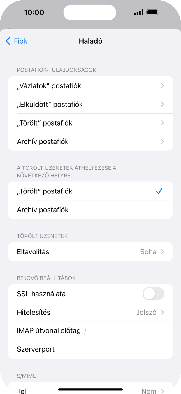 Kattints az „SSL használata” melletti csúszkára a funkció bekapcsolásához.