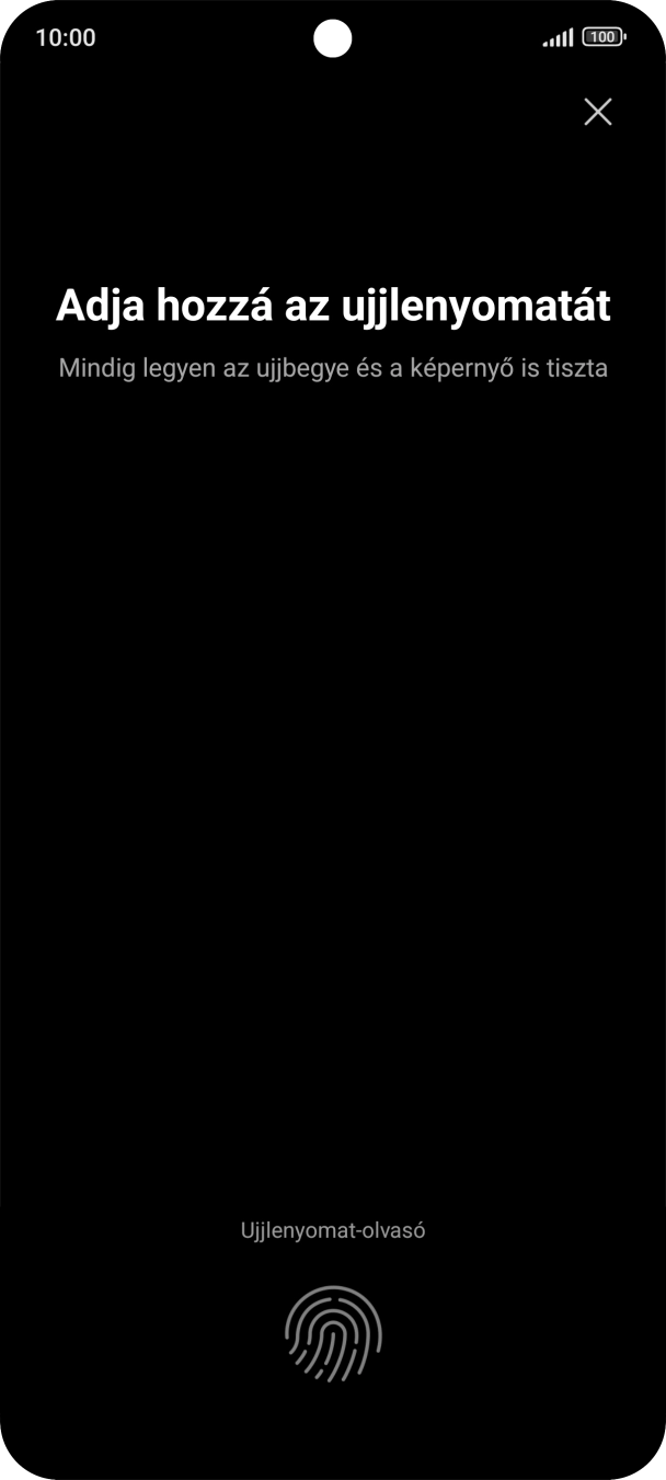 Kövesd a kijelzőn megjelenő utasításokat képernyőzár létrehozásához ujjlenyomattal.