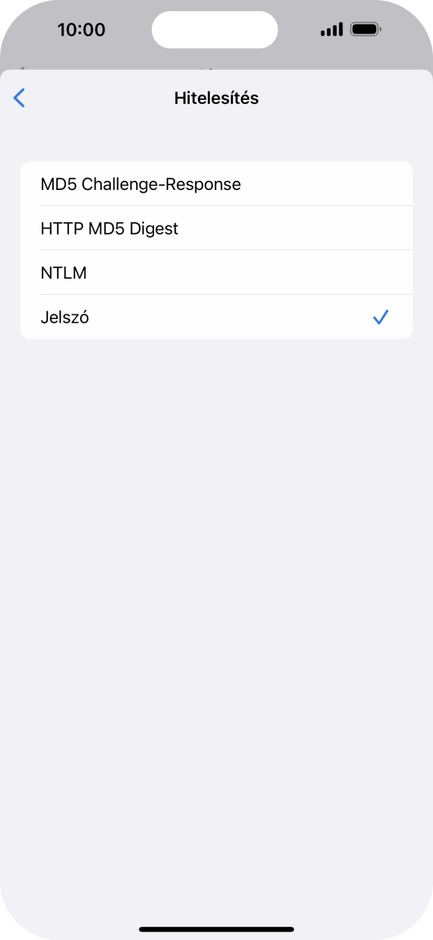 Válaszd a Jelszó lehetőséget.