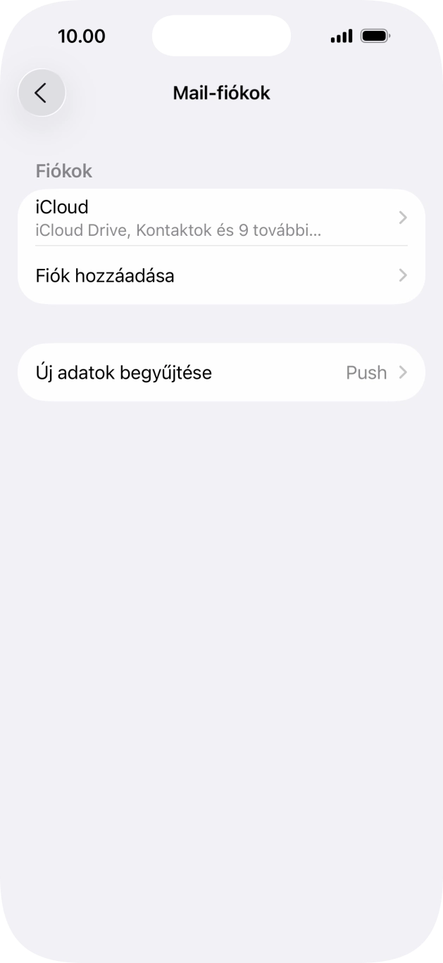 Válaszd a Fiók hozzáadása lehetőséget.