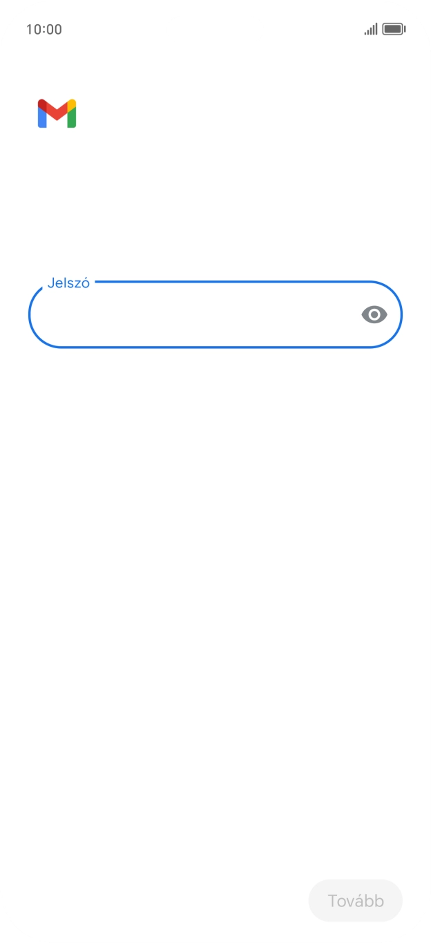 Kattints a „Jelszó” alatti mezőre, és írd be az e-mail-fiókodhoz tartozó jelszót.