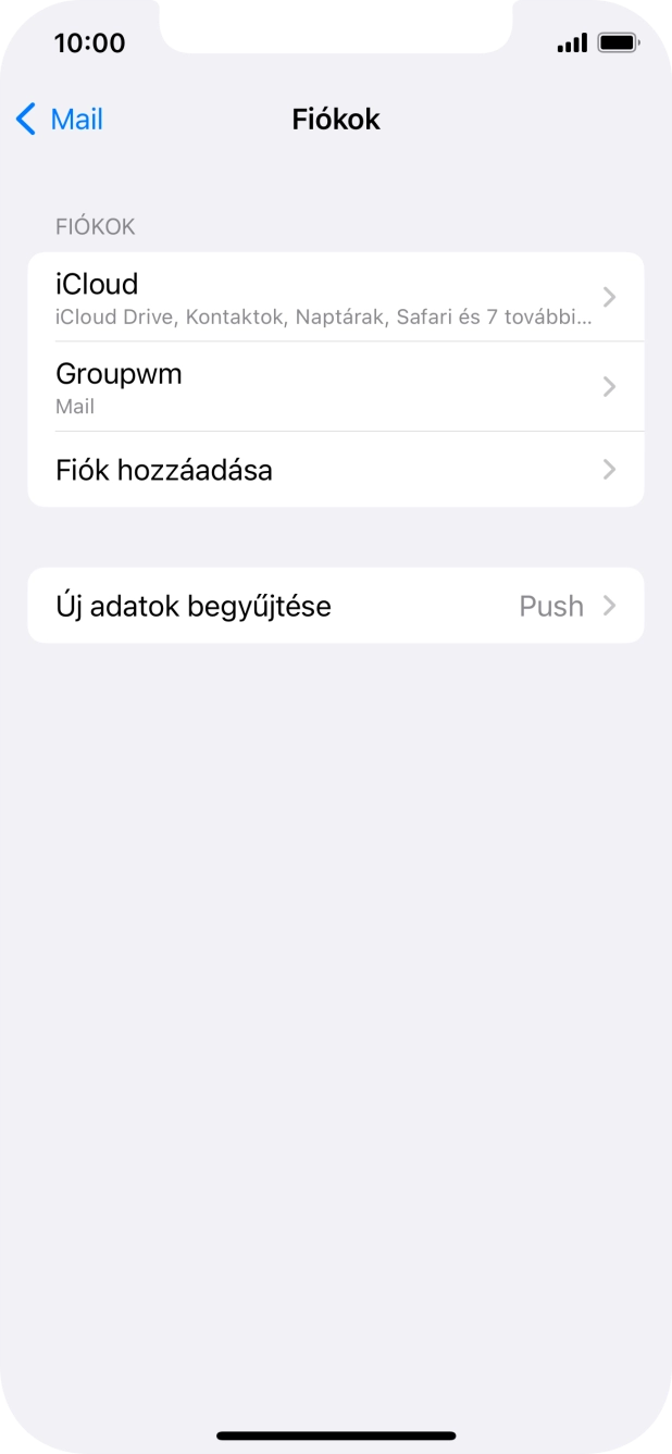 Kattints az imént létrehozott e-mail-fiók nevére.