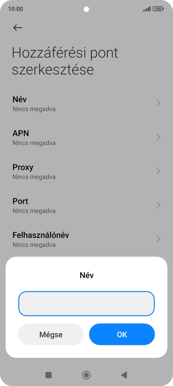 Írd be azt, hogy One Internet, és válaszd az OK lehetőséget.