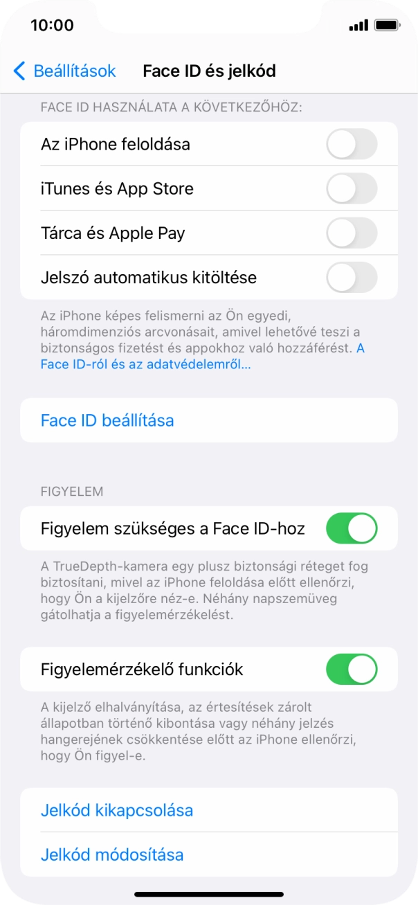 Válaszd a Jelkód kikapcsolása lehetőséget, és írd be a képernyőzárkódot. Válaszd a Jelkód kikapcsolása lehetőséget, és írd be a képernyőzárkódot.