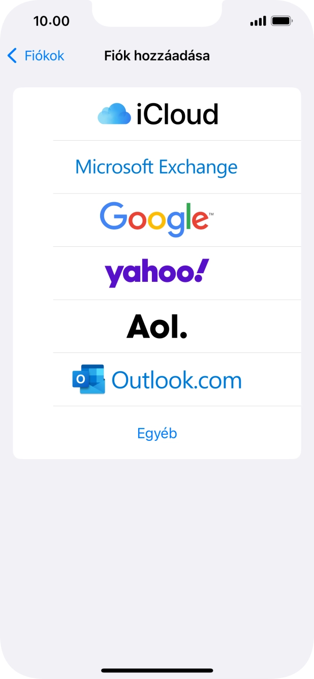 Válaszd az Egyéb lehetőséget.