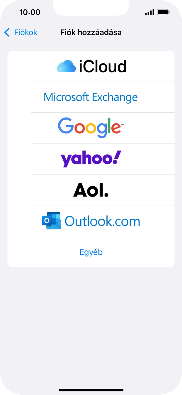 Válaszd az Egyéb lehetőséget.