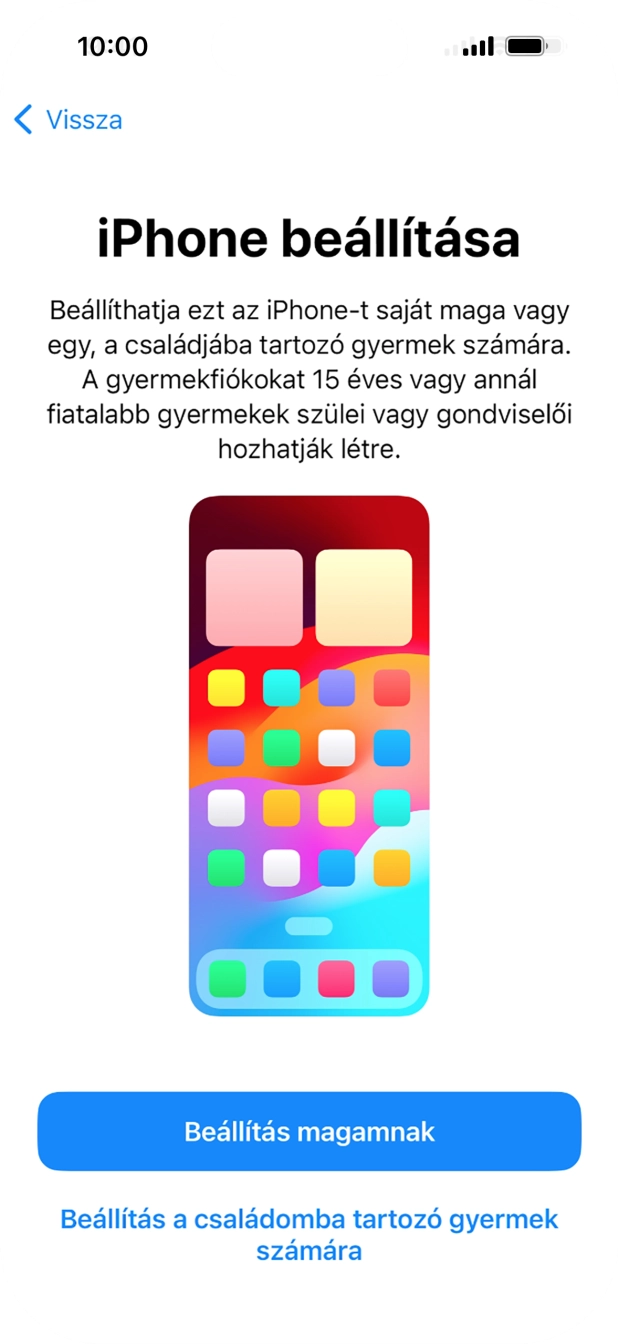 Válaszd a Beállítás magamnak lehetőséget.