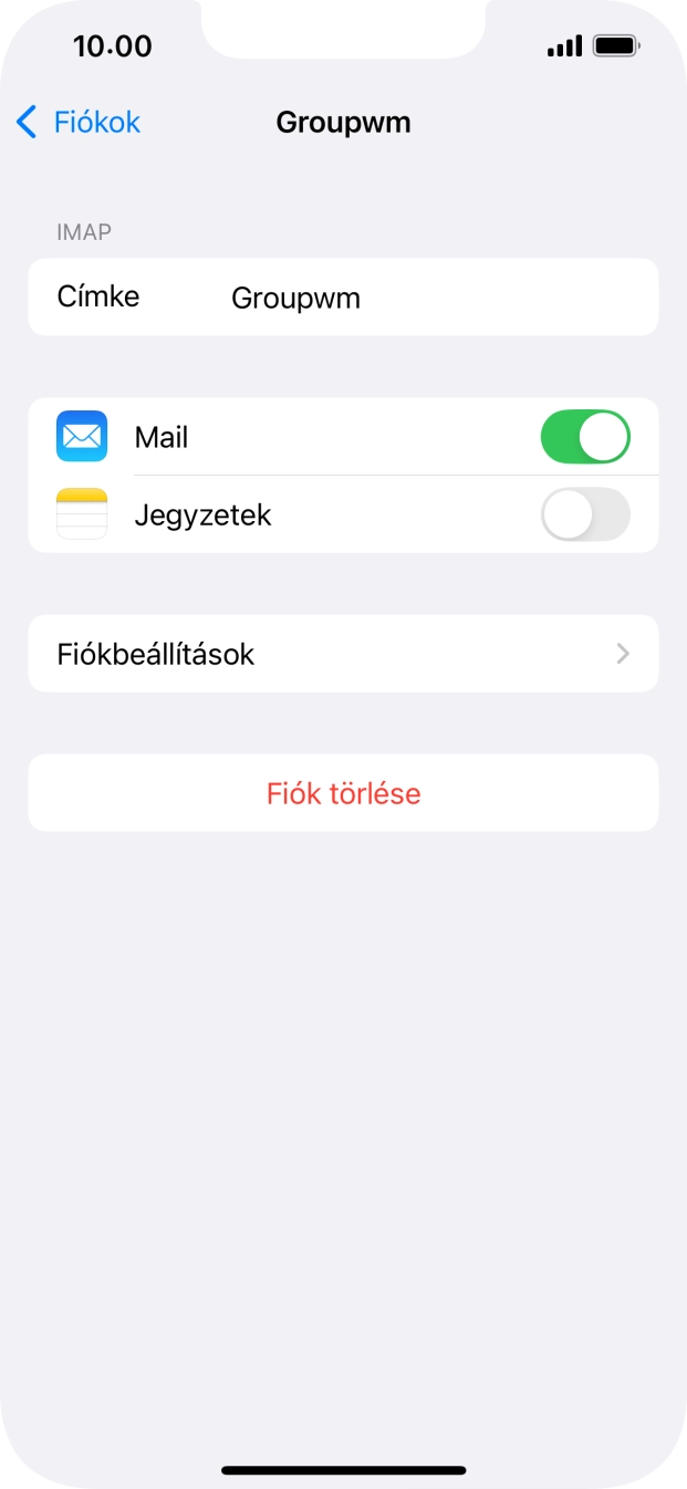 Válaszd a Fiókbeállítások lehetőséget.