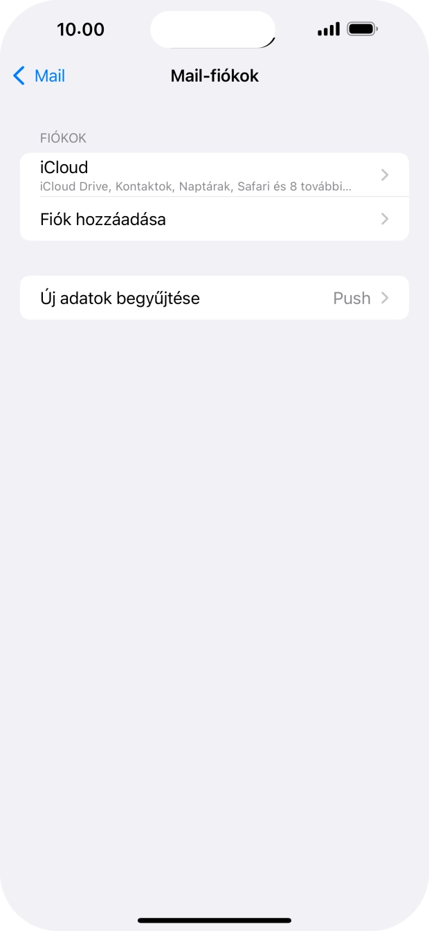 Válaszd a Fiók hozzáadása lehetőséget.