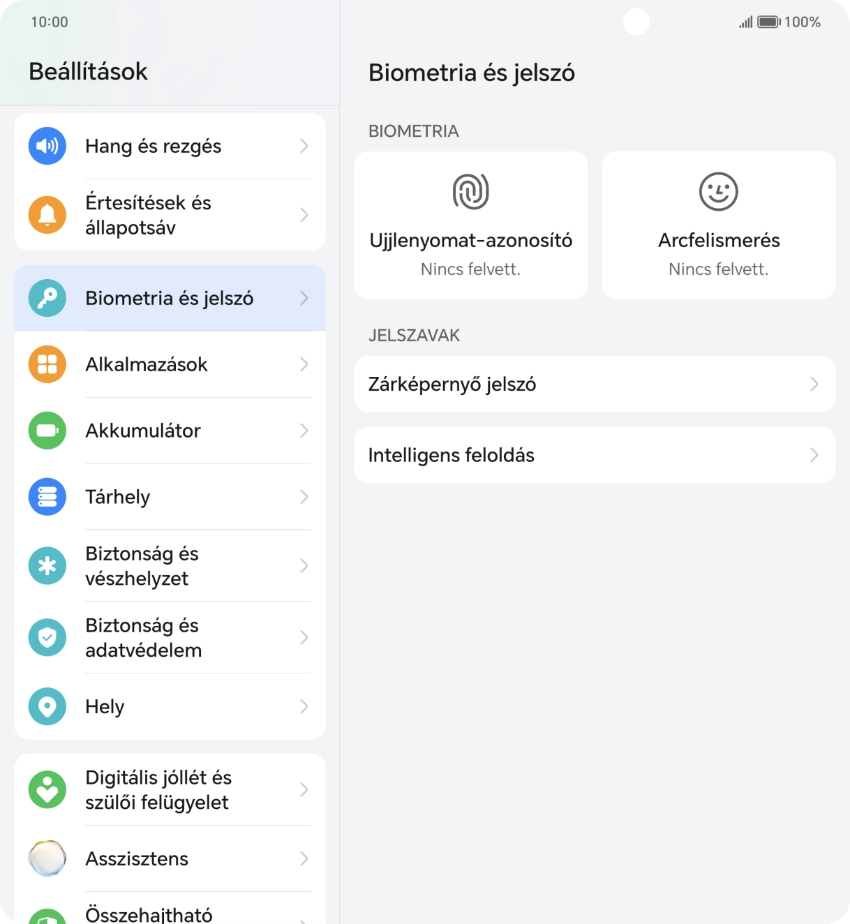 Válaszd az Ujjlenyomat-azonosító lehetőséget. Válaszd az Ujjlenyomat-azonosító lehetőséget.