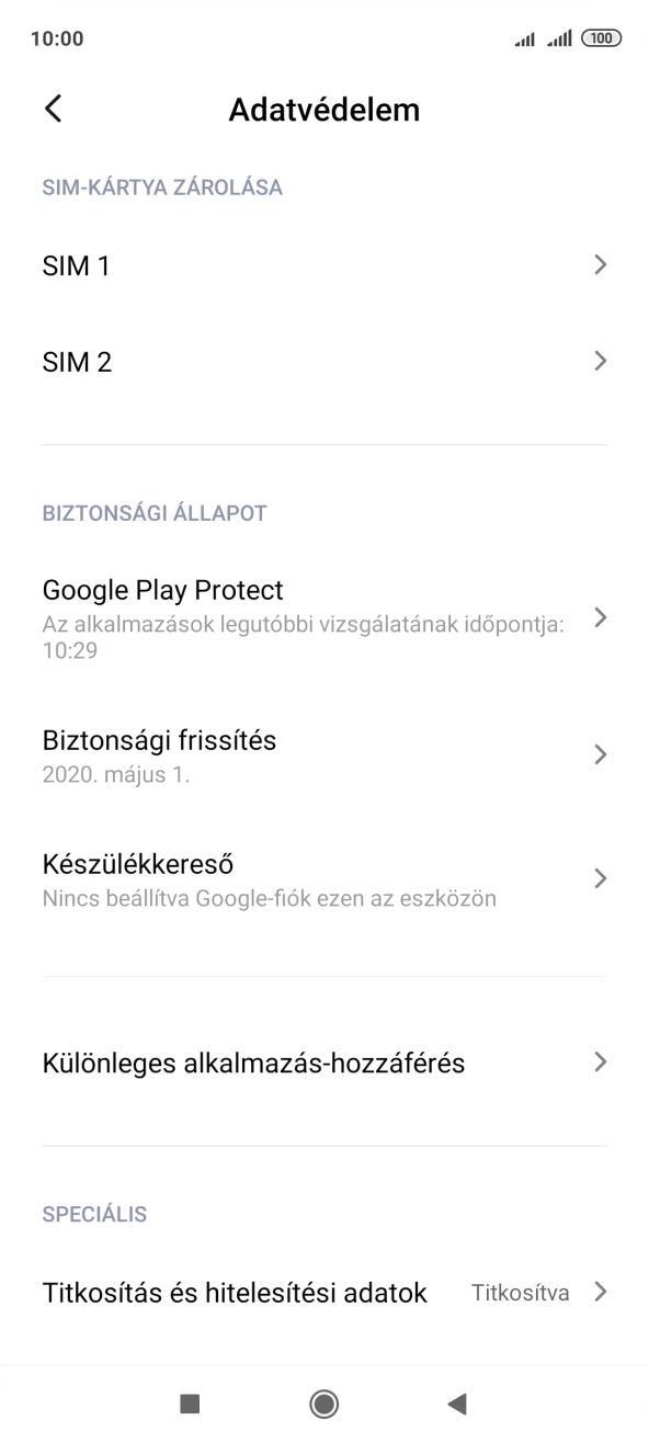 Kattints a kívánt SIM-kártyára.