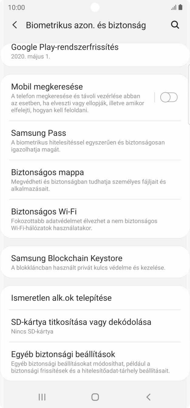 Válaszd az Egyéb biztonsági beállítások lehetőséget. Válaszd az Egyéb biztonsági beállítások lehetőséget.