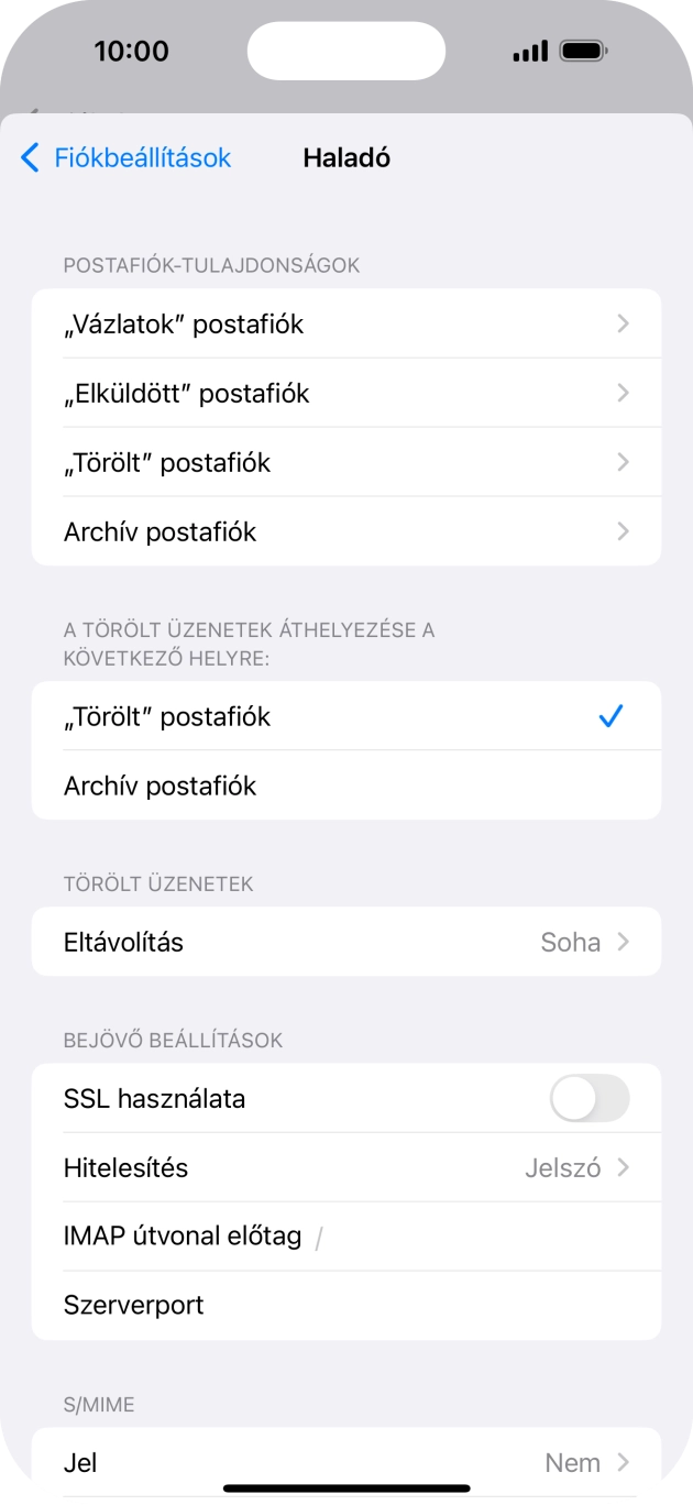 Kattints az „SSL használata” melletti csúszkára a funkció bekapcsolásához.