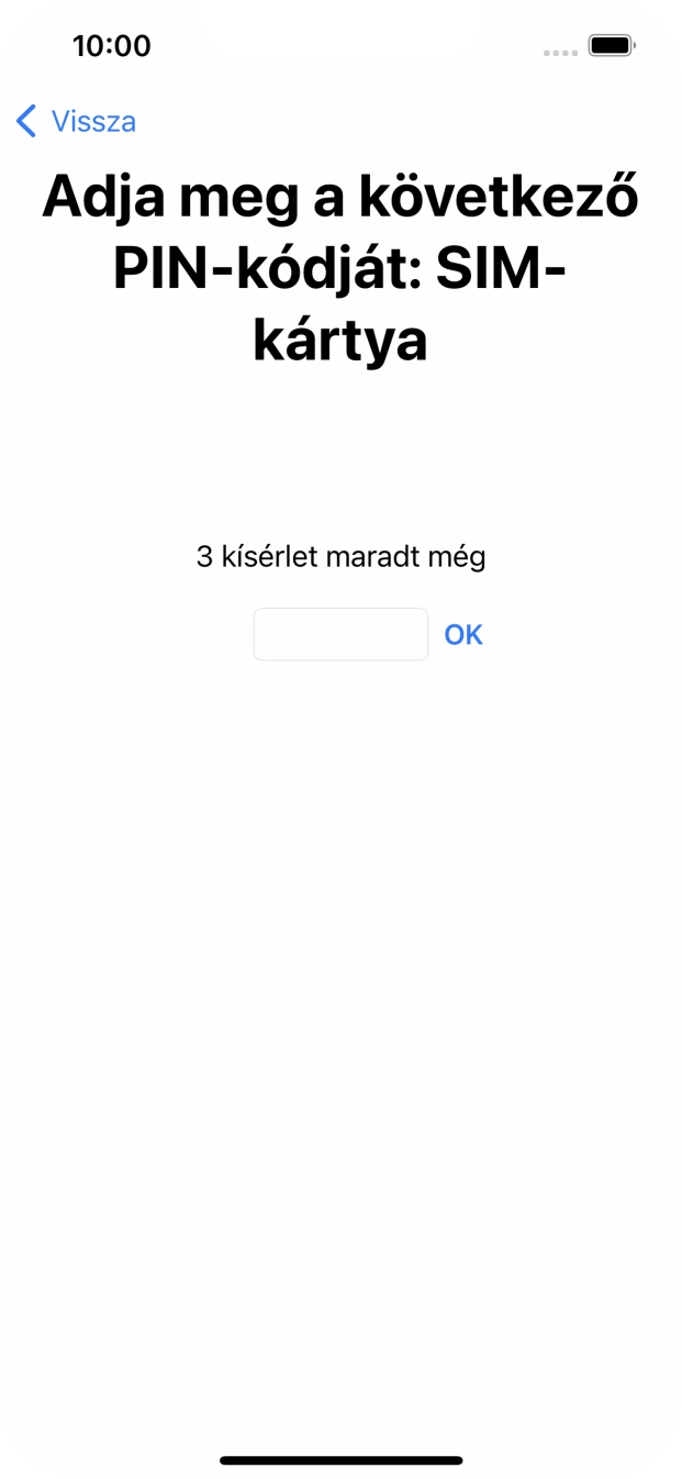 Amennyiben a SIM-kártyád zárolva van, írd be a PIN-kódodat, és válaszd az OK lehetőséget.