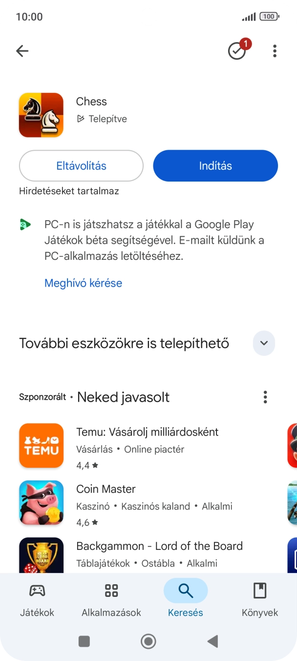 A befejezéshez, és ahhoz, hogy visszatérhess a főképernyőhöz, nyomd meg a főgombot.