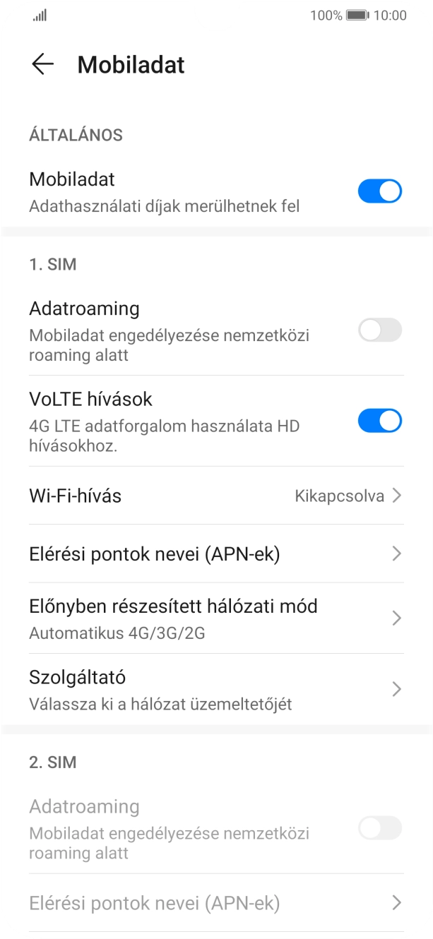 Válaszd az Elérési pontok nevei (APN-ek) lehetőséget.