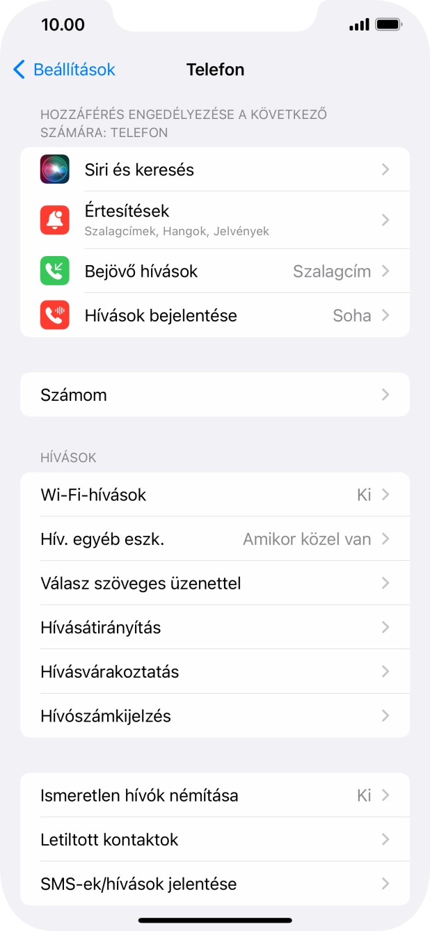 Válaszd a Hívásvárakoztatás lehetőséget.
