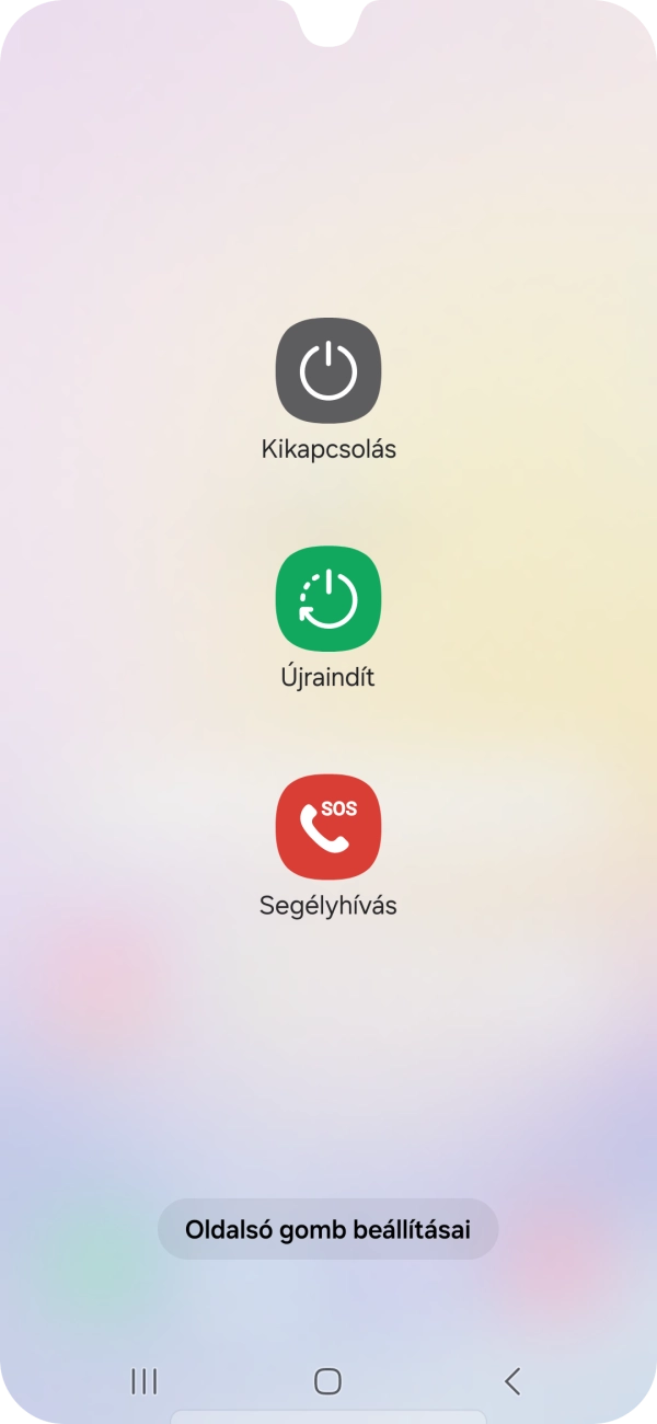 Válaszd a Kikapcsolás lehetőséget. Válaszd a Kikapcsolás lehetőséget.