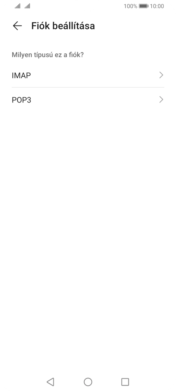 Válaszd a POP3 lehetőséget.