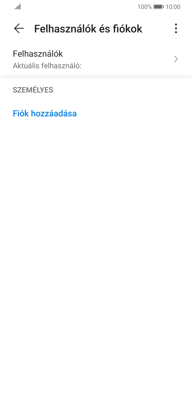 Válaszd a Fiók hozzáadása lehetőséget. Válaszd a Fiók hozzáadása lehetőséget.