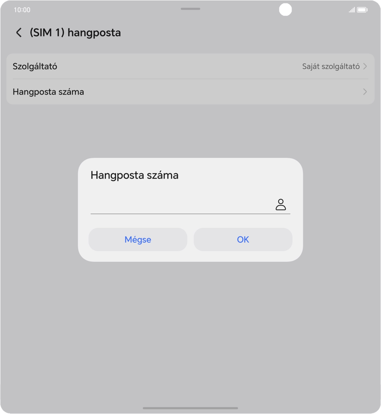 Írd be azt, hogy +36709090999, és válaszd az OK lehetőséget.